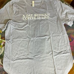 NEW Bella & Canvas Lavender Tee with Humorous Coffee print